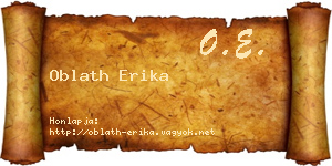 Oblath Erika névjegykártya